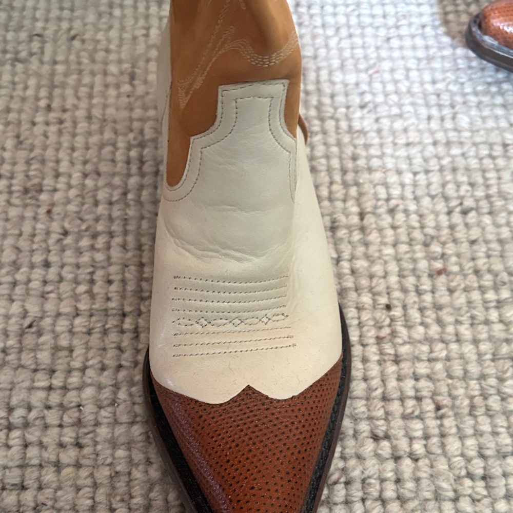 Nine West Tan and Cream cowboy Boots - Picture 2 of 8